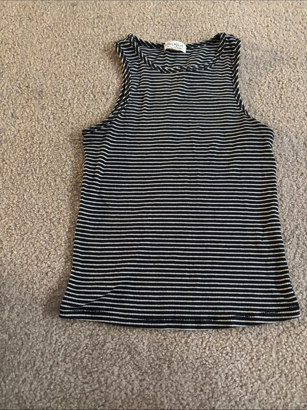 Ultra Flirt Striped Black & White Sleeveless Tank Top size XS